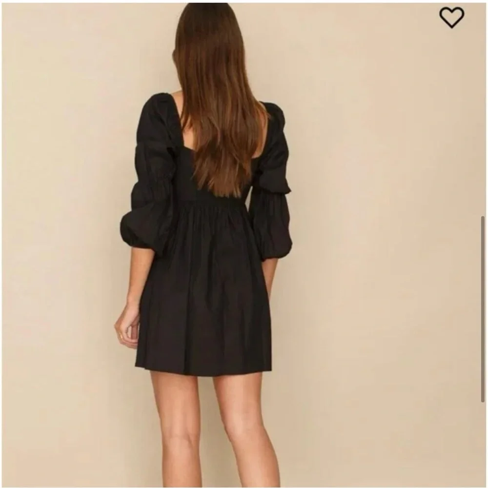 Reformation Michaela dress black long sleeve size 4 mini dress - Picture 2 of 8